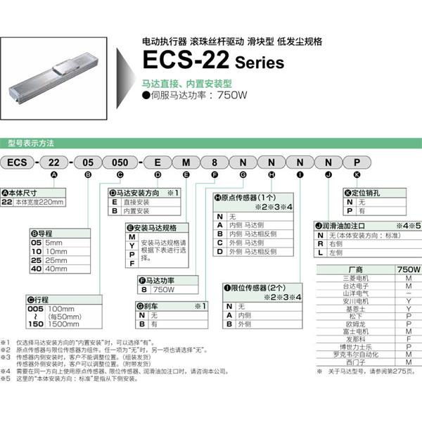 CKD喜開理電動(dòng)執(zhí)行器（無馬達(dá)型）滑塊型ECS-22-10020-EM8NNNNN