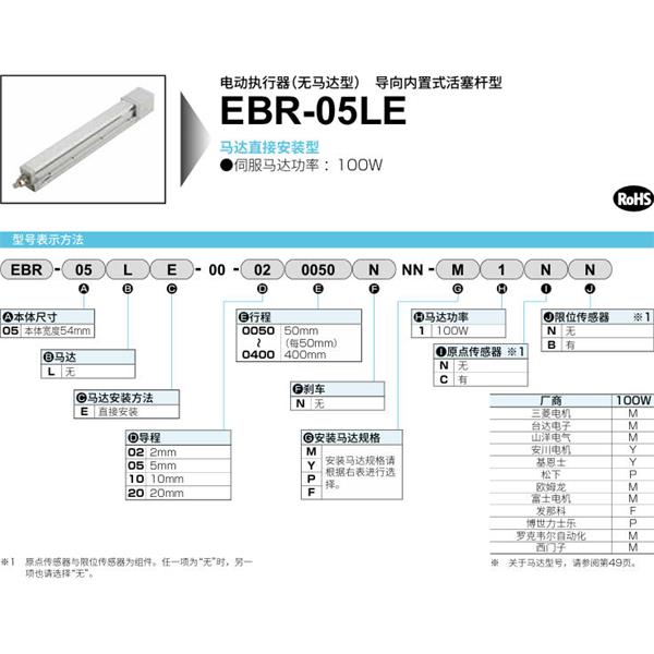 CKD喜開理電動執(zhí)行器（無馬達(dá)型）滑塊型EBR-05LE-00-050100NNN-M1NN